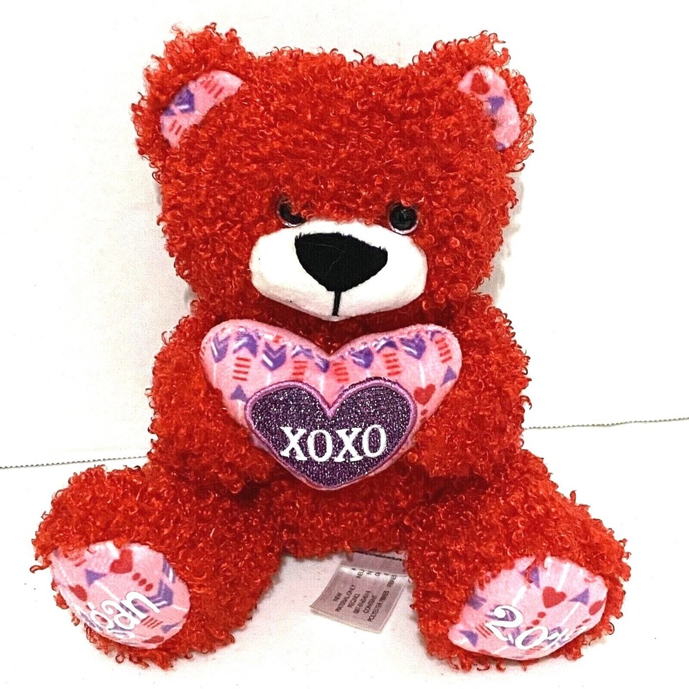 Animal Adventure Logan Plush Red Teddy Bear 7" Valentine Hearts Love Friend 2019